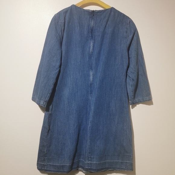 ZARA vintage medium denim 3/4 sleeve dress - Picture 6 of 7